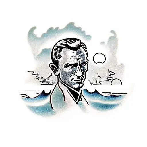 James bond on the beach tattoo design idea