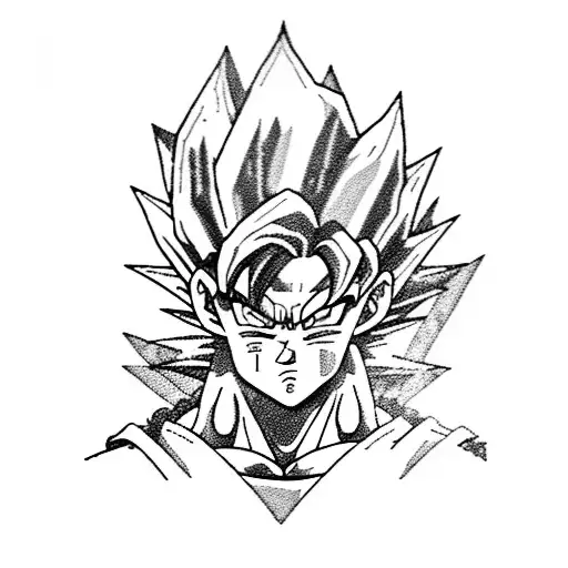 goku turning super saiyan  tattoo design idea