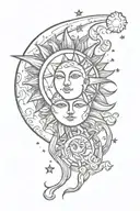sun and moon  tattoo design idea