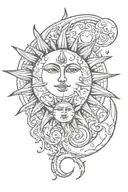 sun and moon  tattoo design idea