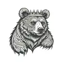 Bear with crown tattoo design idea