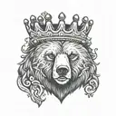 Bear with crown tattoo design idea