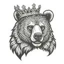 Bear with crown tattoo design idea