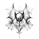 A gothic-style bat emerging from a swirling vortex tattoo design idea