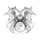 A gothic-style bat emerging from a swirling vortex tattoo design idea
