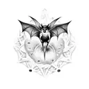 A gothic-style bat emerging from a swirling vortex tattoo design idea