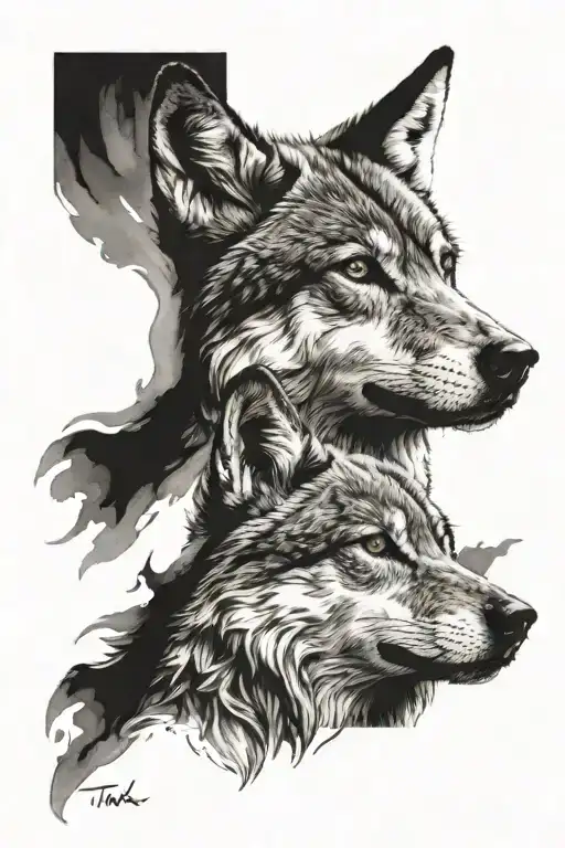 turk wolf tattoo design idea