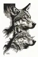 turk wolf tattoo design idea