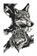 turk wolf tattoo design idea