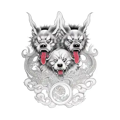 three-headed Cerberus tattoo design idea