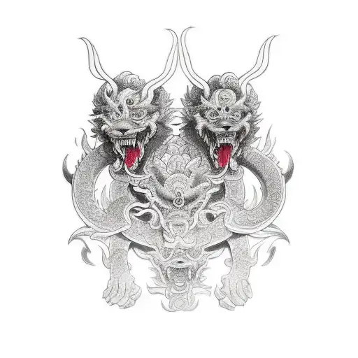 three-headed Cerberus tattoo design idea
