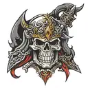 skull knight tattoo design idea
