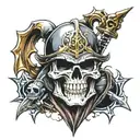 skull knight tattoo design idea
