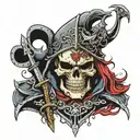skull knight tattoo design idea