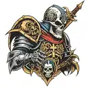 skull knight tattoo design idea
