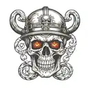 skull handlebars headlight tattoo design idea