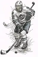 hockey player tattoo design idea