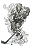 hockey player tattoo design idea