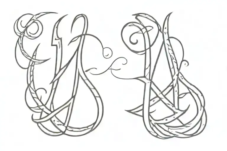 Harsh name tattoo with trishul trident tattoo design idea