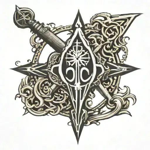 Harsh name tattoo with trishul trident tattoo design idea