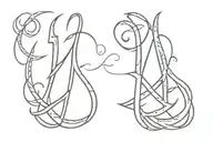 Harsh name tattoo with trishul trident tattoo design idea