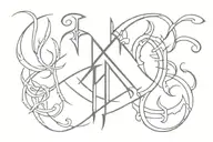 Harsh name tattoo with trishul trident tattoo design idea