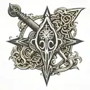 Harsh name tattoo with trishul trident tattoo design idea