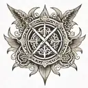 Harsh name tattoo with trishul trident tattoo design idea