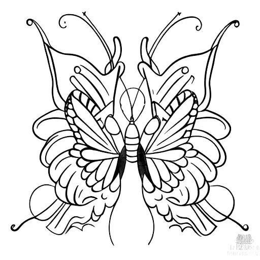 A minimalist tattoo of a lawyer's scales of justice transformed into butterfly wings tattoo design idea