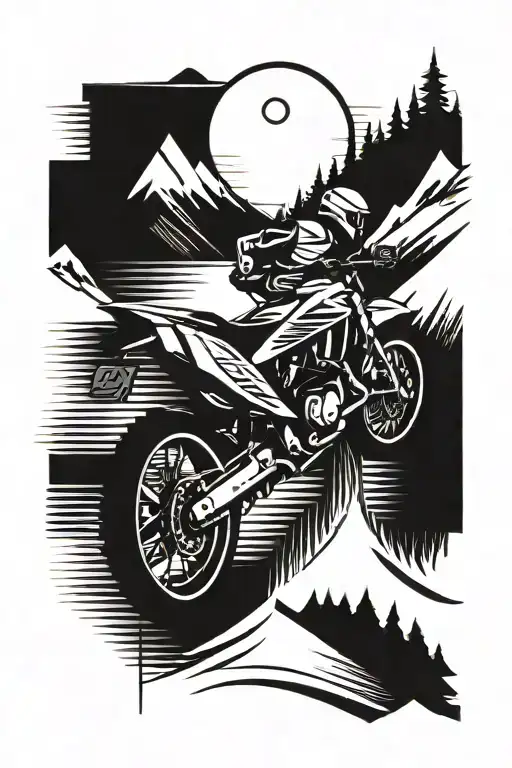 Skiing, motorbike, mountainbike, road cycling tattoo use tattoo design idea