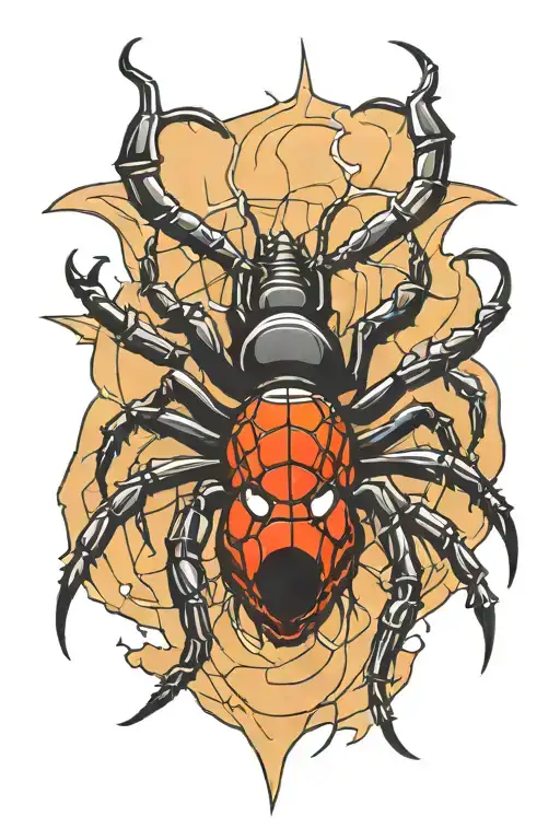 black widow spider tattoo design idea