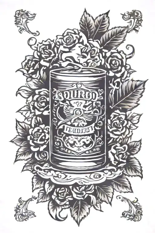 bourbon glass  tattoo design idea