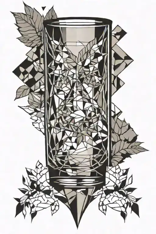bourbon glass  tattoo design idea
