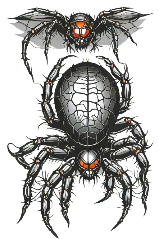 black widow spider tattoo design idea