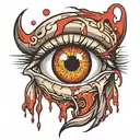 eye bleeding tattoo design idea