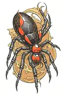 black widow spider tattoo design idea