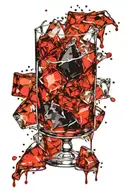 bourbon glass with ice tattoo design idea