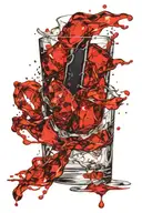bourbon glass with ice tattoo design idea