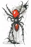 black widow spider tattoo design idea