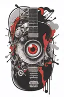 eye with a guitar  tattoo design idea