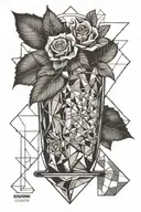 bourbon glass  tattoo design idea
