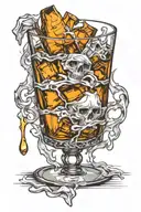 bourbon glass  tattoo design idea