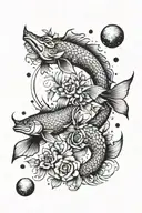 astrological signs capricorn, Cancer, fish, star, flower, family plant tattoo design idea
