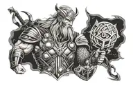 Thor norse mythology tattoo design idea