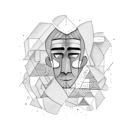 sad men crying with tears scars and stars tattoo design idea