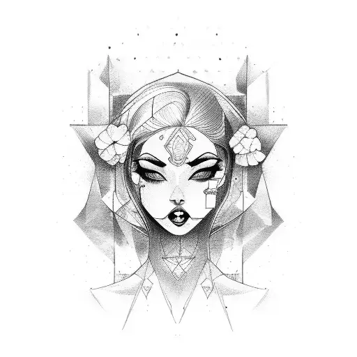 modern pinup girl tattoo design idea