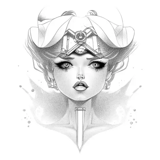 modern pinup girl tattoo design idea