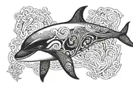 killer whale puppet controled by hand tattoo design idea