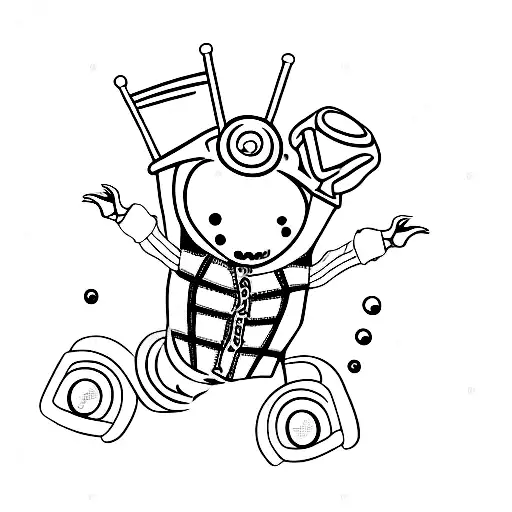 ghost in rollerskates tattoo design idea