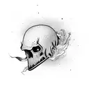 ghost rollerskating tattoo design idea